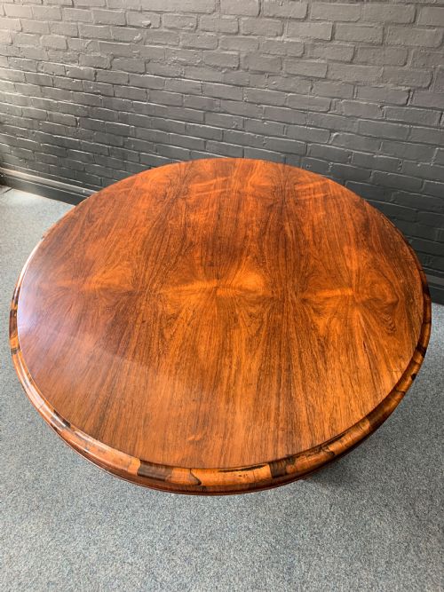 VICTORIAN ROSEWOOD OVAL TILT TOP CENTER TABLE - ADDITIONAL PHOTO 9