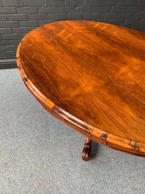 VICTORIAN ROSEWOOD OVAL TILT TOP CENTER TABLE - ADDITIONAL PHOTO 11