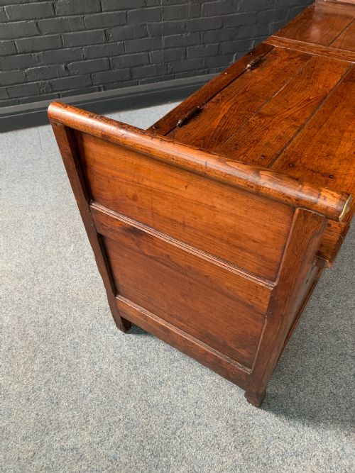 CONTINENTAL ANTIQUE 18TH OAK BENCHCOFFER - ADDITIONAL PHOTO 8