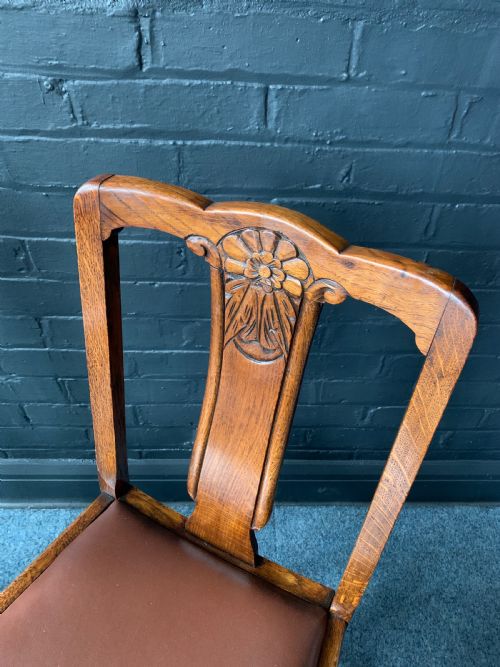 fig 1. Antique Oak Draw -Leaf Refectory Table & Four Dining Chair