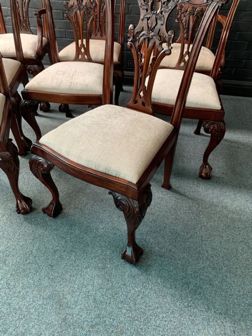 GOOD QUALITY SET OF EIGHT CHIPPENDALE STYLE MAHOGANY DINING CHAIRS - ADDITIONAL PHOTO 7