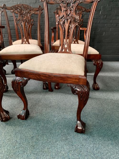 GOOD QUALITY SET OF EIGHT CHIPPENDALE STYLE MAHOGANY DINING CHAIRS - ADDITIONAL PHOTO 9