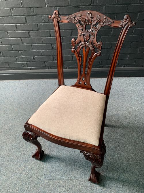 GOOD QUALITY SET OF EIGHT CHIPPENDALE STYLE MAHOGANY DINING CHAIRS - ADDITIONAL PHOTO 13