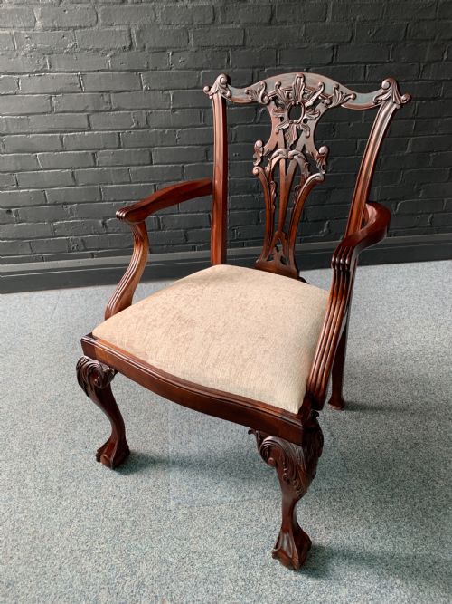 GOOD QUALITY SET OF EIGHT CHIPPENDALE STYLE MAHOGANY DINING CHAIRS - ADDITIONAL PHOTO 14