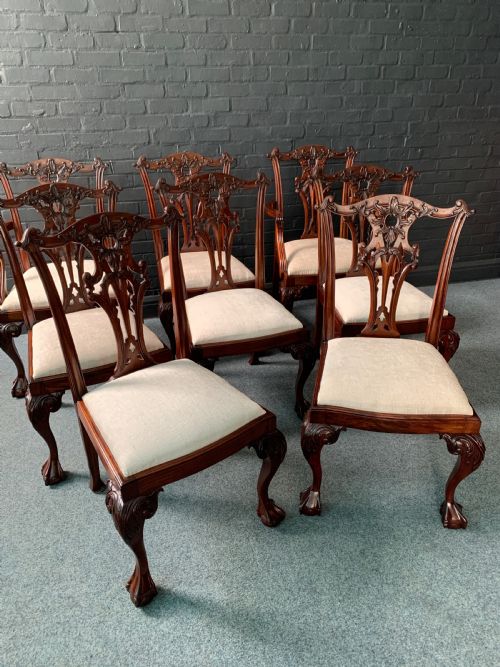 GOOD QUALITY SET OF EIGHT CHIPPENDALE STYLE MAHOGANY DINING CHAIRS - ADDITIONAL PHOTO 2