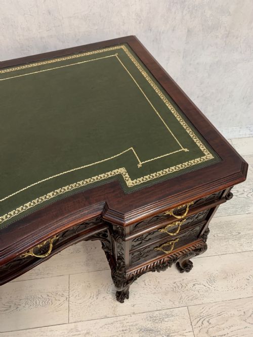 CHIPPENDALE STYLE EDWARDS ROBERTS PEDESTAL DESK - ADDITIONAL PHOTO 5