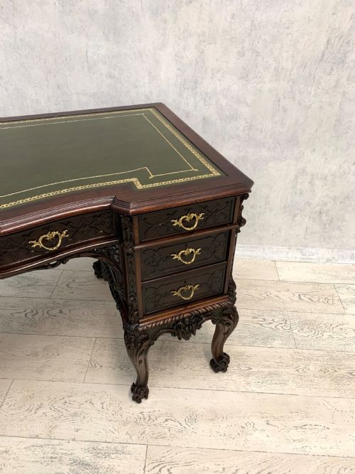 CHIPPENDALE STYLE EDWARDS ROBERTS PEDESTAL DESK - ADDITIONAL PHOTO 13