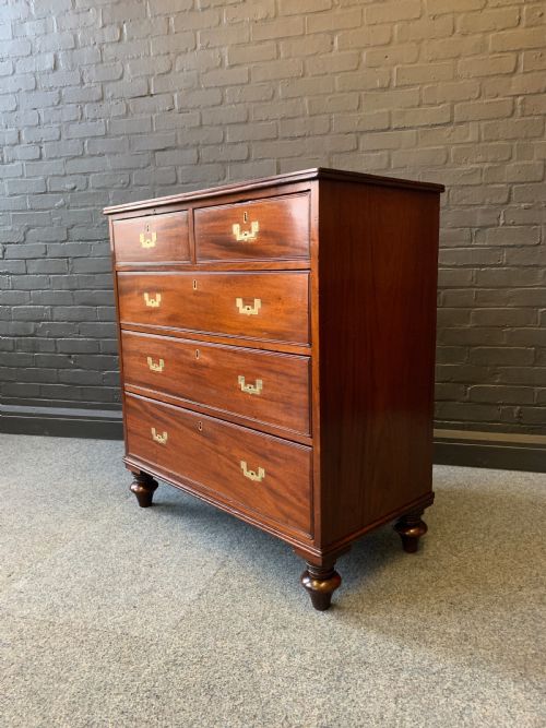 19TH CENTURY MAHOGANY MILITARY CAMPAIGN CHEST - ADDITIONAL PHOTO 1