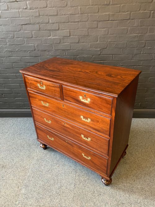 19TH CENTURY MAHOGANY MILITARY CAMPAIGN CHEST - ADDITIONAL PHOTO 10