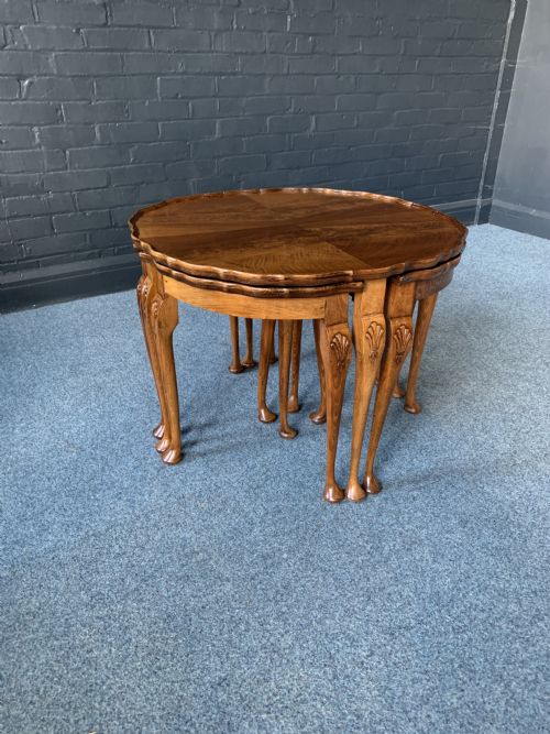 queen anna style circular nest of tablecoffee table - CATEGORY: ANTIQUE TABLES - DATED 1930