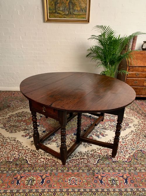 18TH CENTURY OAK DROP LEAF TABLE - ADDITIONAL PHOTO 2