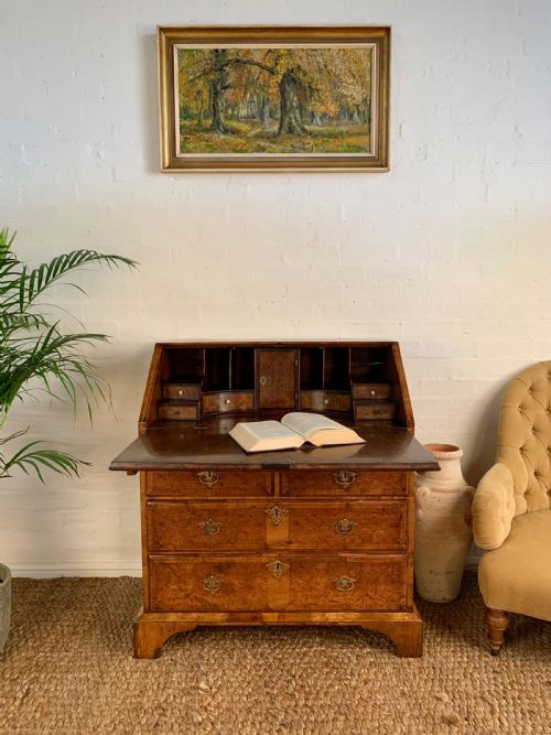 FINE GEORGE II BURR WALNUT BUREAU - ADDITIONAL PHOTO 1