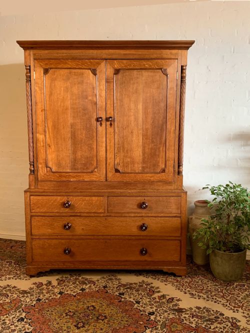 19th century oak housekeepers cupboard - CATEGORY: ANTIQUE CUPBOARDS - DATED 19TH CENTURY