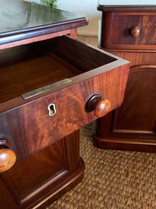 PAIR OF ANTIQUE VICTORIAN BEDSIDE CABINETS - ADDITIONAL PHOTO 5