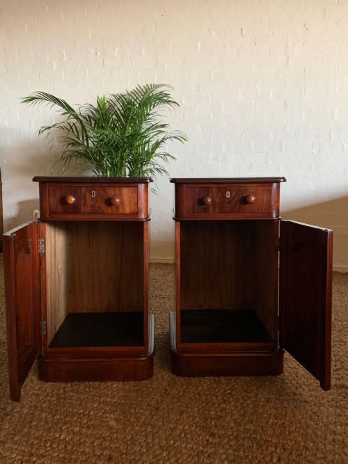 PAIR OF ANTIQUE VICTORIAN BEDSIDE CABINETS - ADDITIONAL PHOTO 6