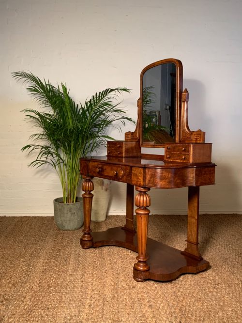 LATE VICTORIAN BURR WALNUT DRESSING TABLE - ADDITIONAL PHOTO 1
