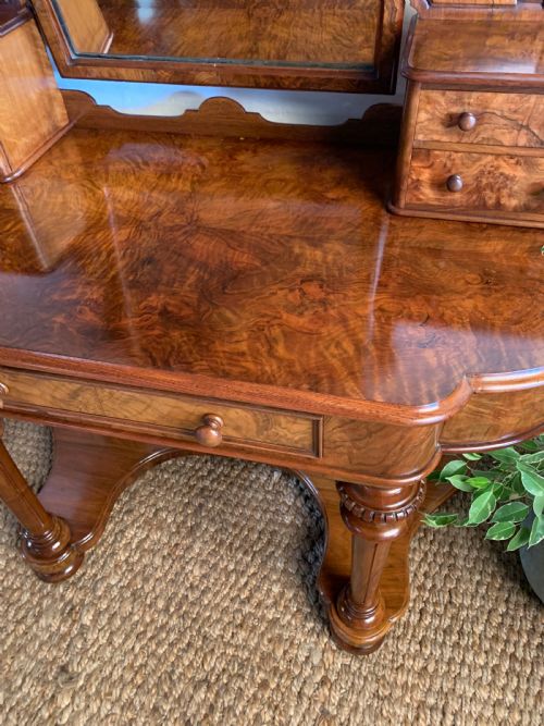 VICTORIAN BURR WALNUT DUCHESS DRESSING TABLE - ADDITIONAL PHOTO 6
