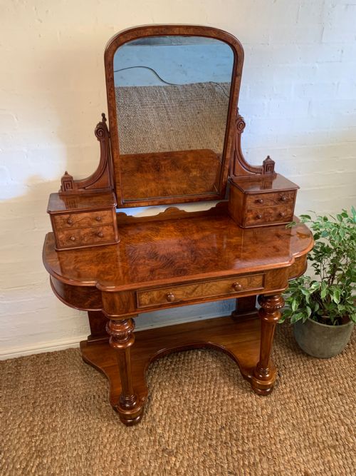 VICTORIAN BURR WALNUT DUCHESS DRESSING TABLE - ADDITIONAL PHOTO 11