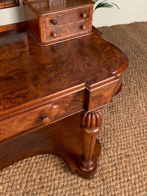 LATE VICTORIAN BURR WALNUT DRESSING TABLE - ADDITIONAL PHOTO 13