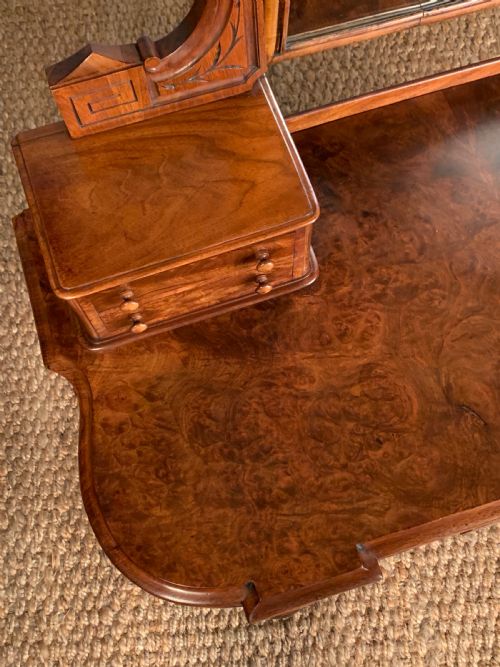 LATE VICTORIAN BURR WALNUT DRESSING TABLE - ADDITIONAL PHOTO 14
