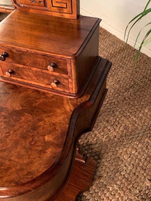 LATE VICTORIAN BURR WALNUT DRESSING TABLE - ADDITIONAL PHOTO 19