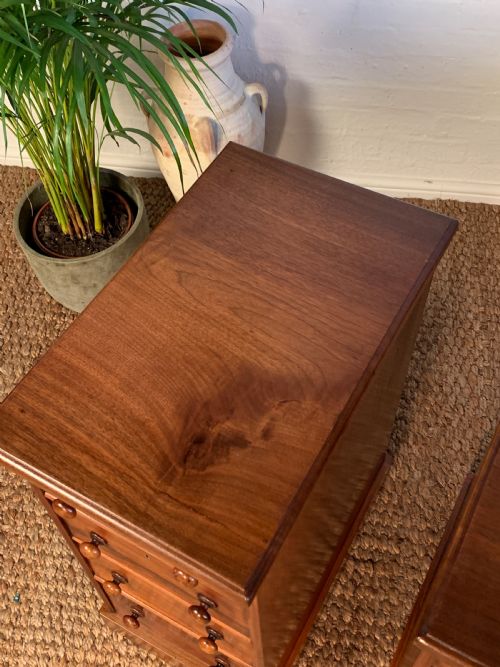 PAIR OF ANTIQUE VICTORIAN WALNUT BEDSIDE CHESTS - ADDITIONAL PHOTO 1