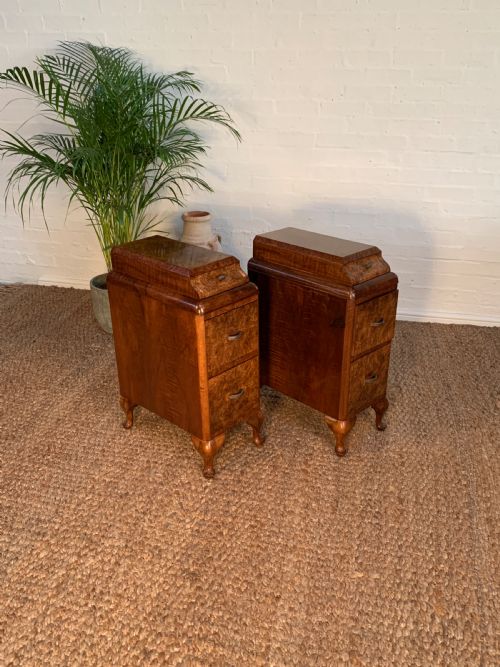 ART DECO BURR WALNUT BEDSIDE NIGHTSTANDS - ADDITIONAL PHOTO 10