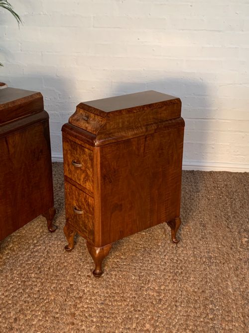 ART DECO BURR WALNUT BEDSIDE NIGHTSTANDS - ADDITIONAL PHOTO 11