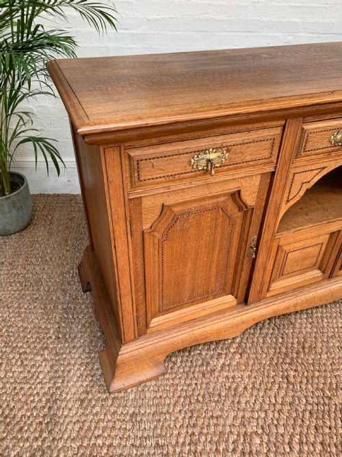 LARGE ANTIQUE 19TH OAK SIDEBOARD BUFFET - ADDITIONAL PHOTO 10