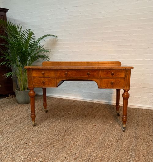 walnut writing desk by holland sons - CATEGORY: ANTIQUE DESKS - DATED VICTORIAN