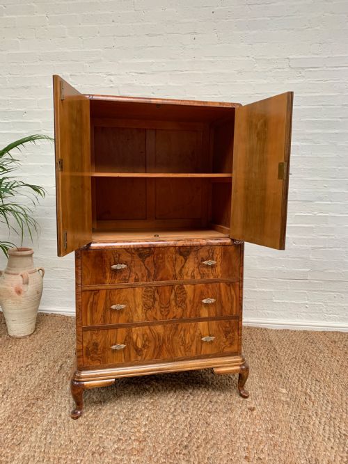 QUALITY FIGURED WALNUT TALLBOY - ADDITIONAL PHOTO 17