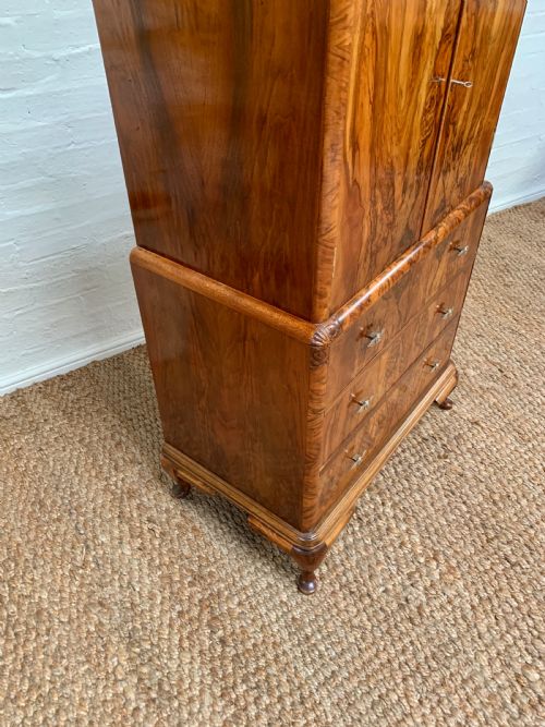 QUALITY FIGURED WALNUT TALLBOY - ADDITIONAL PHOTO 18