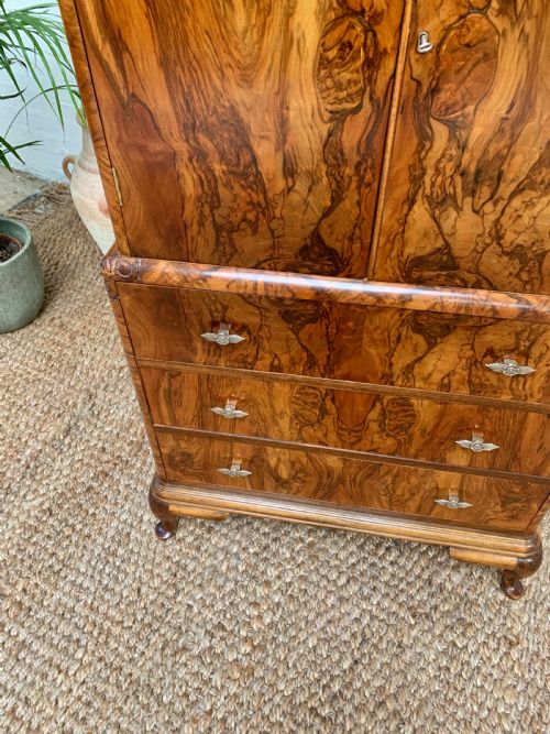 QUALITY FIGURED WALNUT TALLBOY - ADDITIONAL PHOTO 19