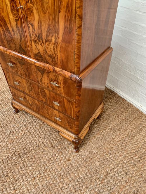 QUALITY FIGURED WALNUT TALLBOY - ADDITIONAL PHOTO 21