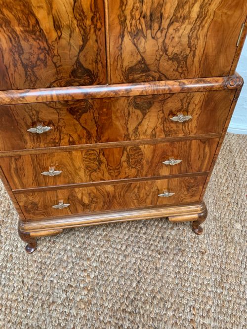 QUALITY FIGURED WALNUT TALLBOY - ADDITIONAL PHOTO 23