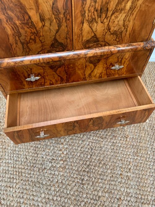 QUALITY FIGURED WALNUT TALLBOY - ADDITIONAL PHOTO 24