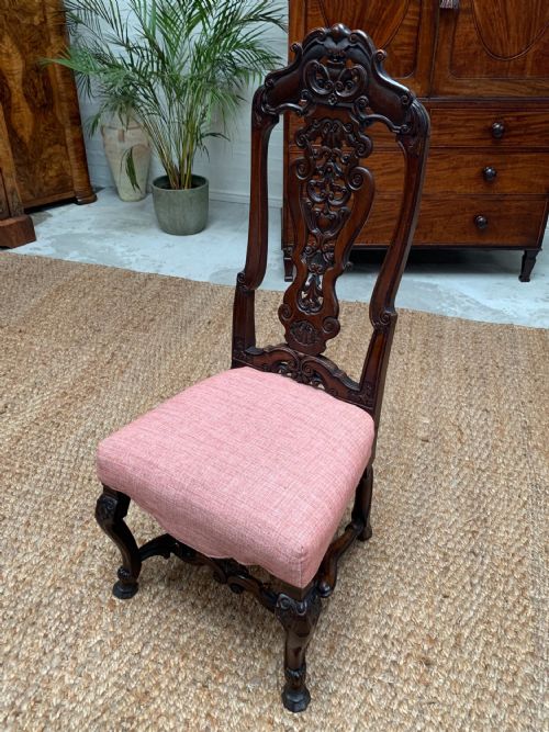 19TH CENTURY CONTINENTAL WALNUT SIDE CHAIR - ADDITIONAL PHOTO 4