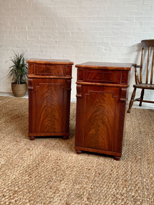 regency mahogany bedside cabinet - CATEGORY: ANTIQUE CUPBOARDS - DATED REGENCY