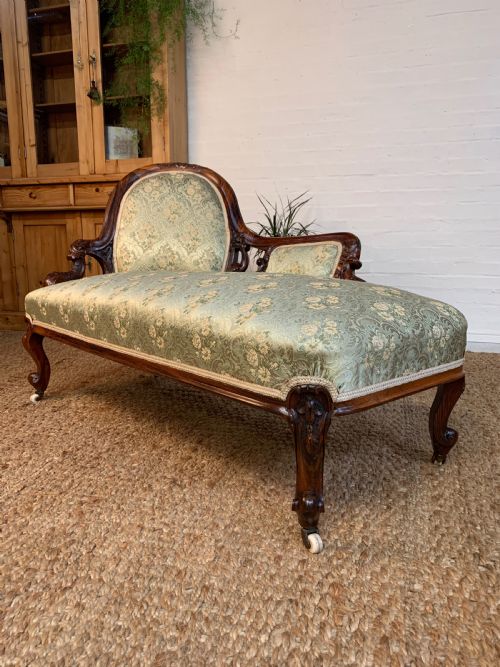 VICTORIAN ROSEWOOD CHAISE LONGUE 19TH CENTURY - ADDITIONAL PHOTO 3
