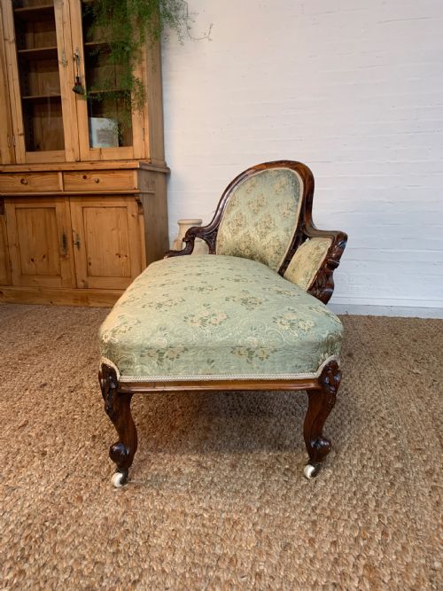 VICTORIAN ROSEWOOD CHAISE LONGUE 19TH CENTURY - ADDITIONAL PHOTO 4