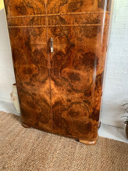ART DECO DOUBLE WARDROBE BURR WALNUT VENEER - ADDITIONAL PHOTO 1