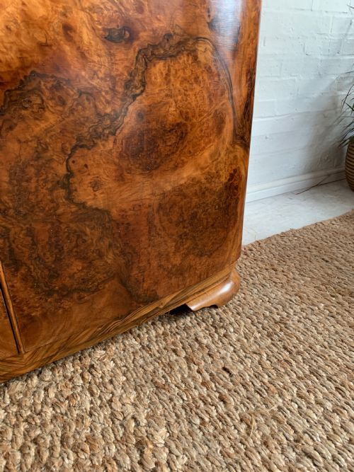 ART DECO DOUBLE WARDROBE BURR WALNUT VENEER - ADDITIONAL PHOTO 5