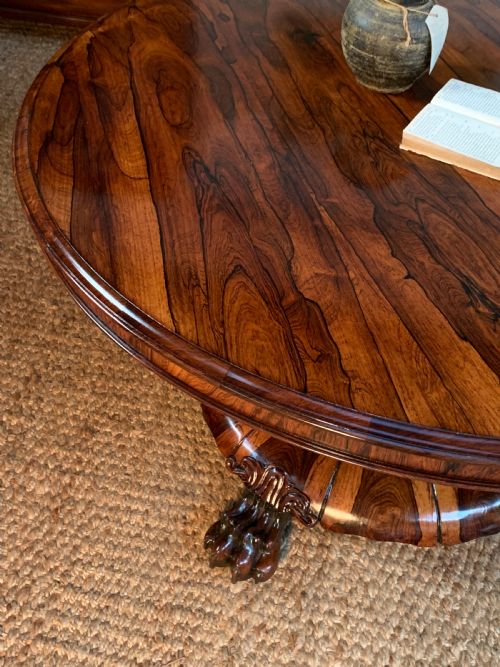 WILLIAM IV ROSEWOOD CENTRE TABLE EXCEPTIONAL PATINA BOLD GRAIN LIONPAW BASE - ADDITIONAL PHOTO 2