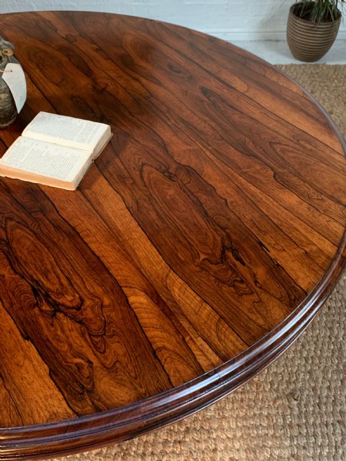 WILLIAM IV ROSEWOOD CENTRE TABLE EXCEPTIONAL PATINA BOLD GRAIN LIONPAW BASE - ADDITIONAL PHOTO 3