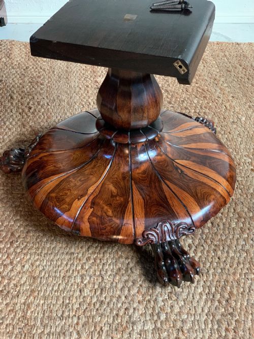WILLIAM IV ROSEWOOD CENTRE TABLE EXCEPTIONAL PATINA BOLD GRAIN LIONPAW BASE - ADDITIONAL PHOTO 7