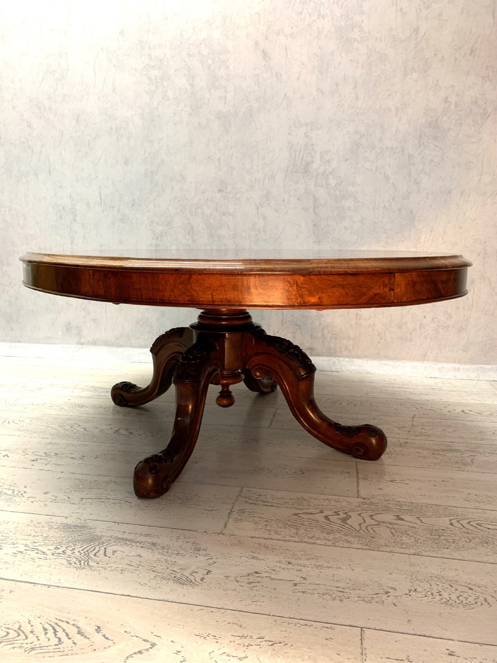 Victorian Burr Walnut Oval Coffee Table