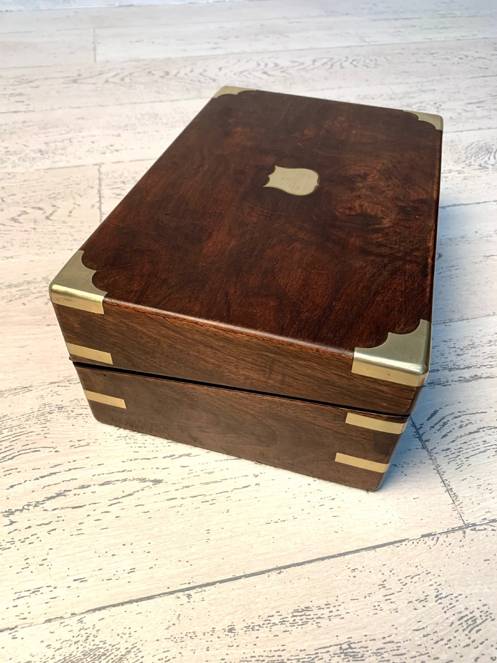 Victorian Brassbound Burr Walnut Writing Slope