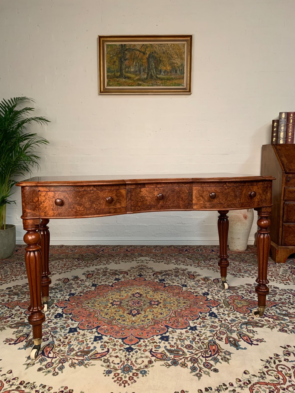 Victorian Burr Walnut Writing Desk