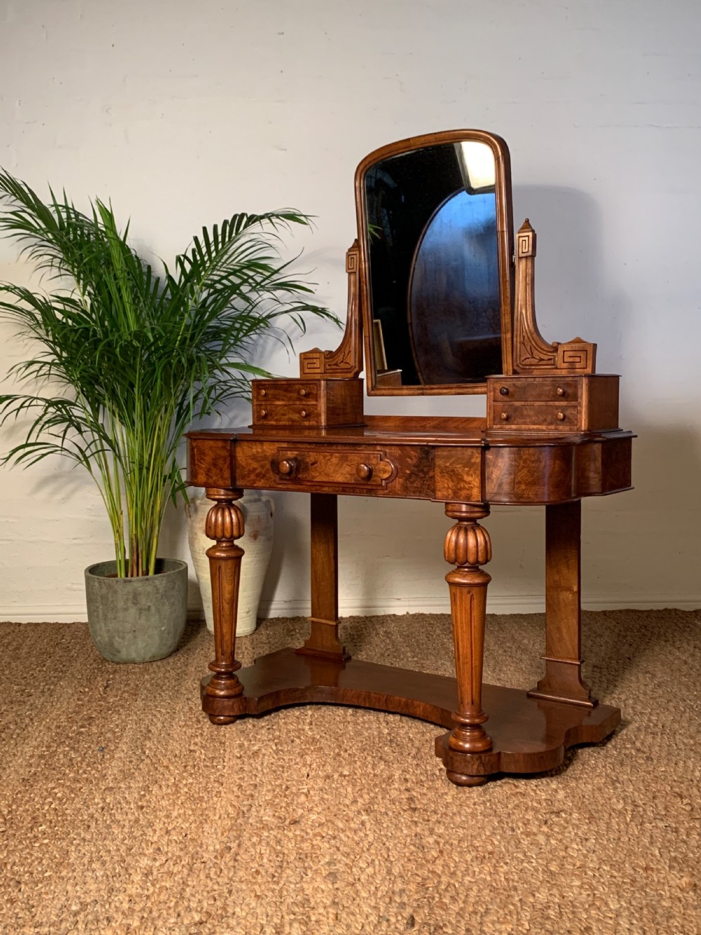 Late Victorian Burr Walnut Dressing Table