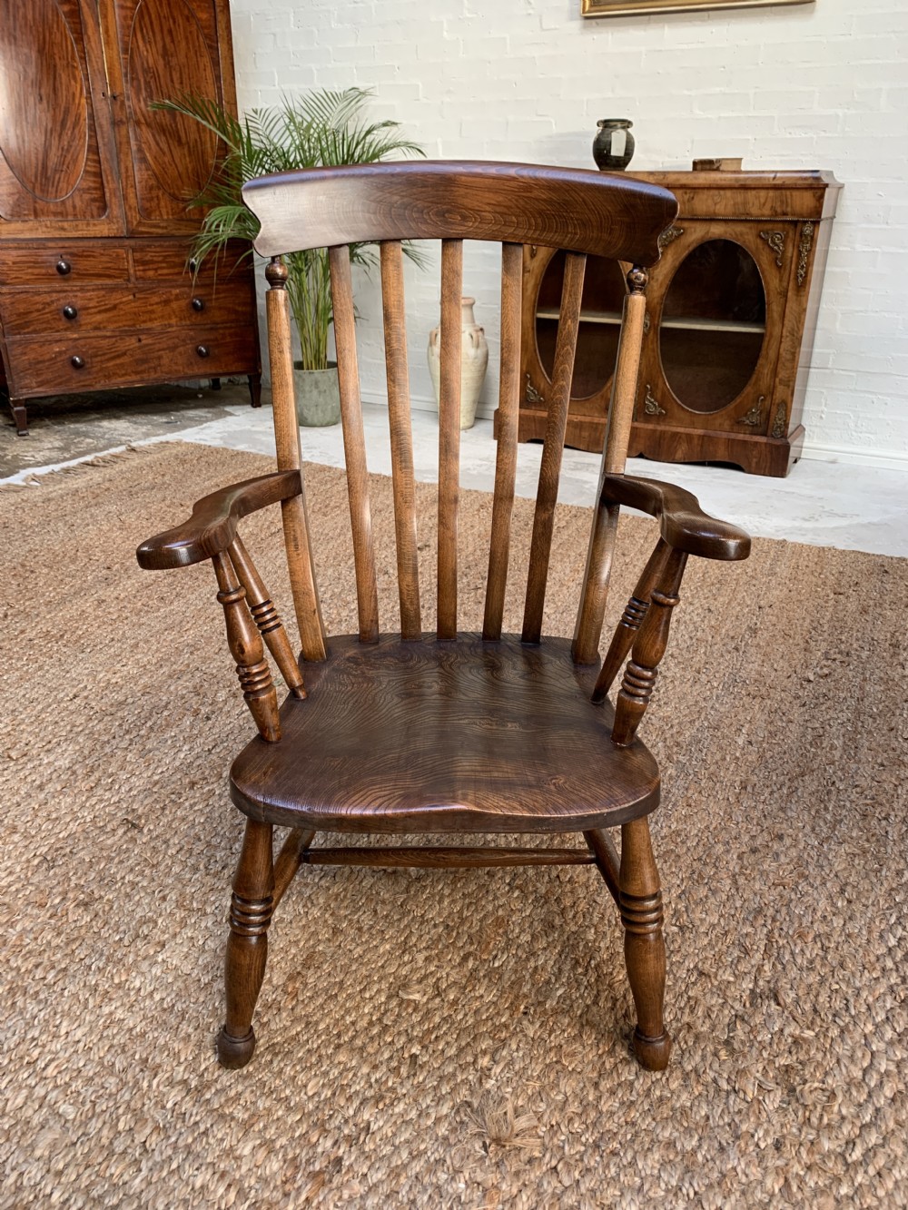 19th Century Antique Elm Windsor Armchair